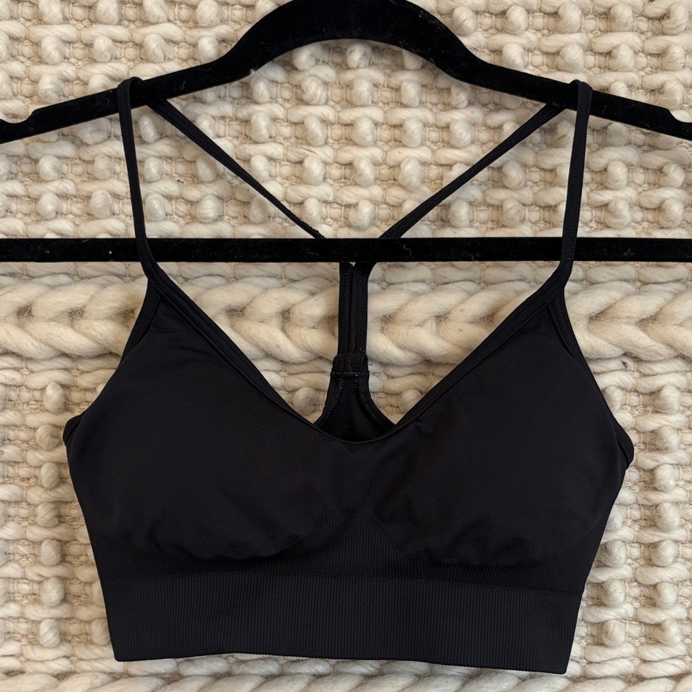 GYMSHARK Black Sweat Seamless Sports Bra SIZE S